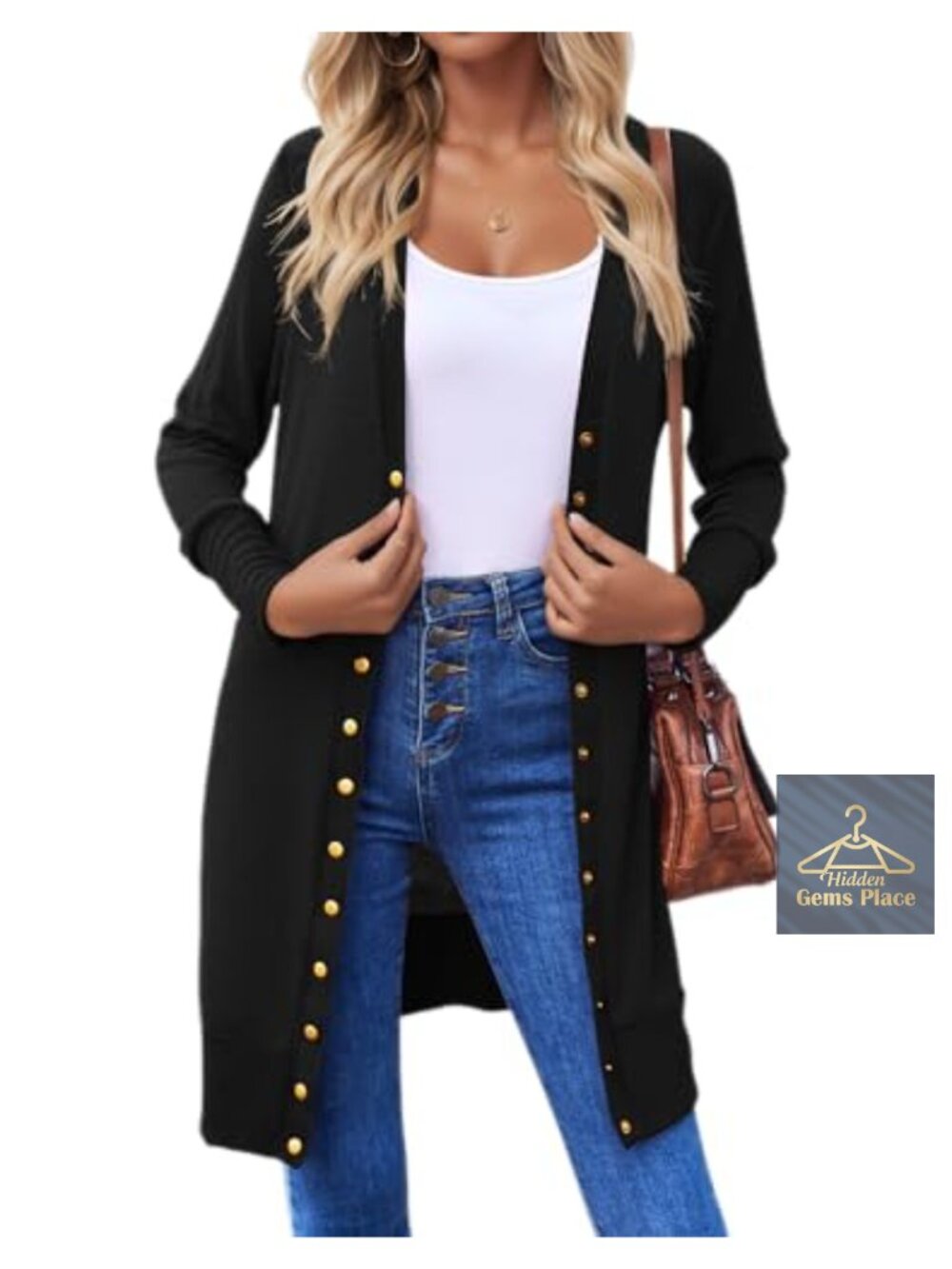 Women's Lightweight Knit Ribbed Cardigan V-Neck Long Sleeve Button Down Casual